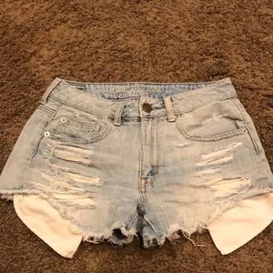 American Eagle distressed high waisted shorts